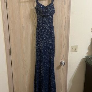 Windsor Midnight Blue Floral Gown